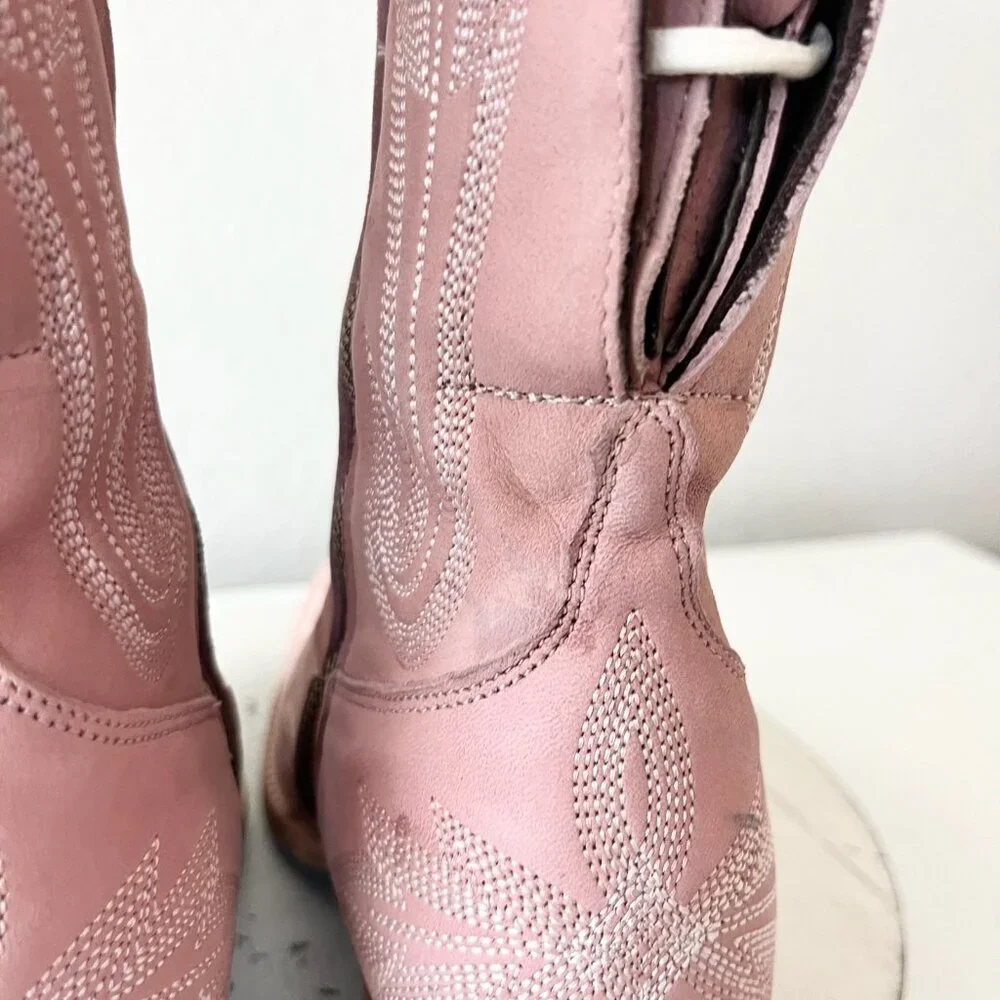 Lane LEXINGTON Over the Knee Pink Cowboy Boots Western Cowgirl Snip Toe Tall 5